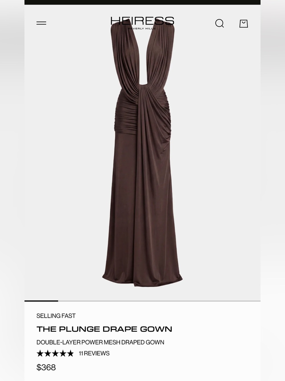 Plunge Drape Gown
